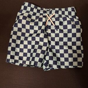 Cat & Jack Checkered Swim Trunks - Navy and White